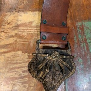 Brown Leather Belt with Bronze Buckle